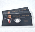 2x Donald J Trump Tribute Card w/ Genuine 1g .999 Fine Silver Sitting Bull Round