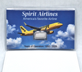 Spirit Airlines Tribute Card w/ Genuine 1g .999 Fine Silver American Flag Bar