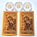 3x 24k Pure Gold Lady Liberty Coins .9999 Rounds + 2 FREE Idaho Goldbacks 24k