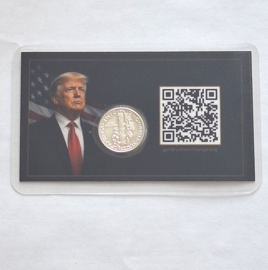 Donald Trump Laminated Card w/ Mercury Dime 90% Silver BU/UNC Free Shipping PDS