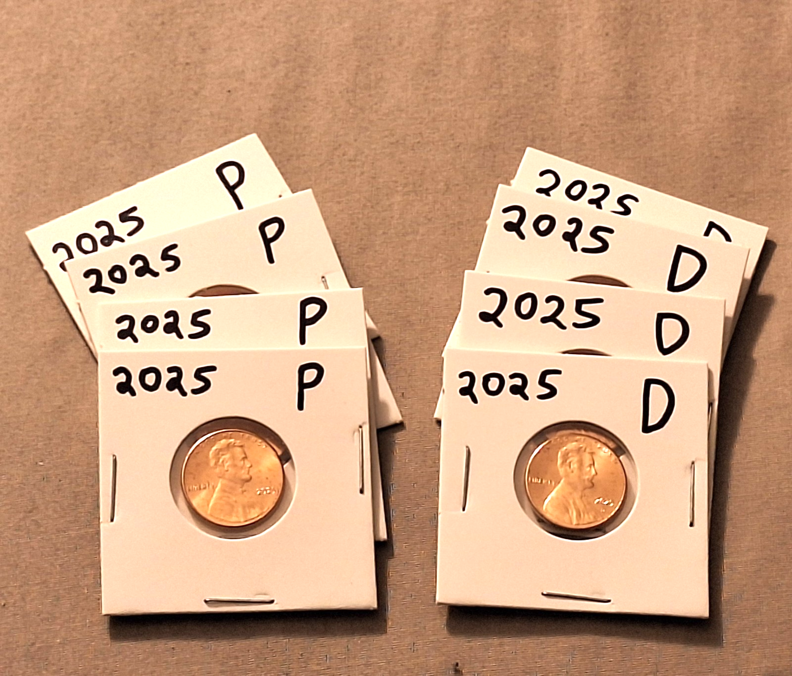 4x 2025 PD P D ABRAHAM LINCOLN SHIELD CENT BRILLIANT UNCIRCULATED ⭐ READY 2 SHIP