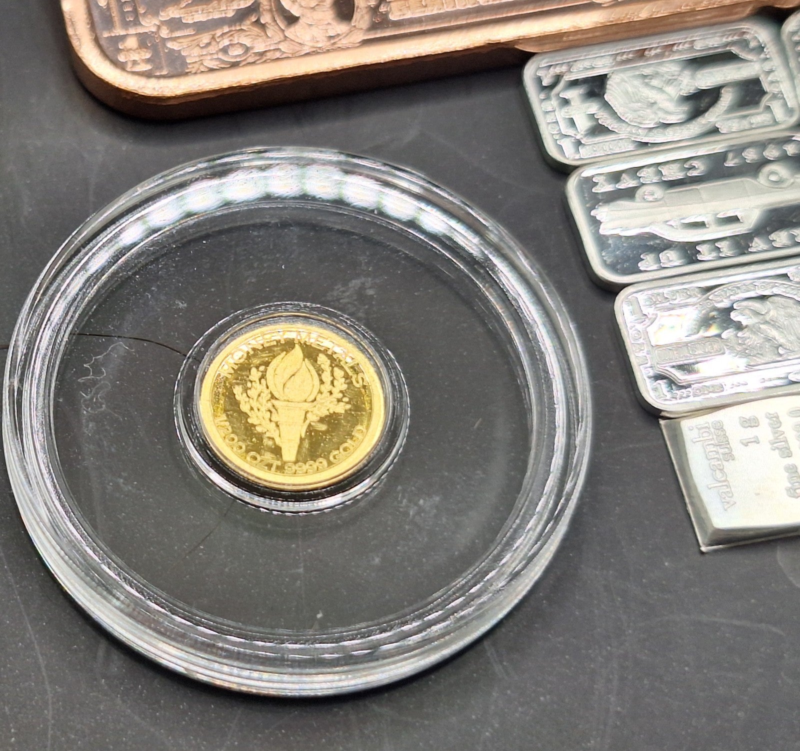Precious Metals Bullion Lot Gold Silver Copper .999 Bars Rounds Mixed Stacker