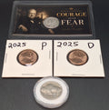 Winston Churchill Silver Mercury Dime Card, Buffalo Nickel & 2025 Cent Set BU