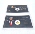 Set of 2 Trump & Churchill Tribute Cards w/ Genuine 1/500 oz .9999 Gold Rounds