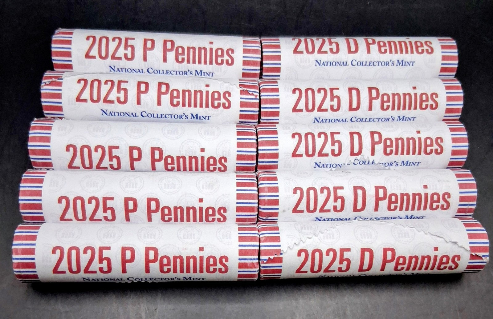 2025-P & D Lincoln Shield Cent Rolls. Lot Of Two, Tube Sealed. SHIPS FREE! 🎁 🎄