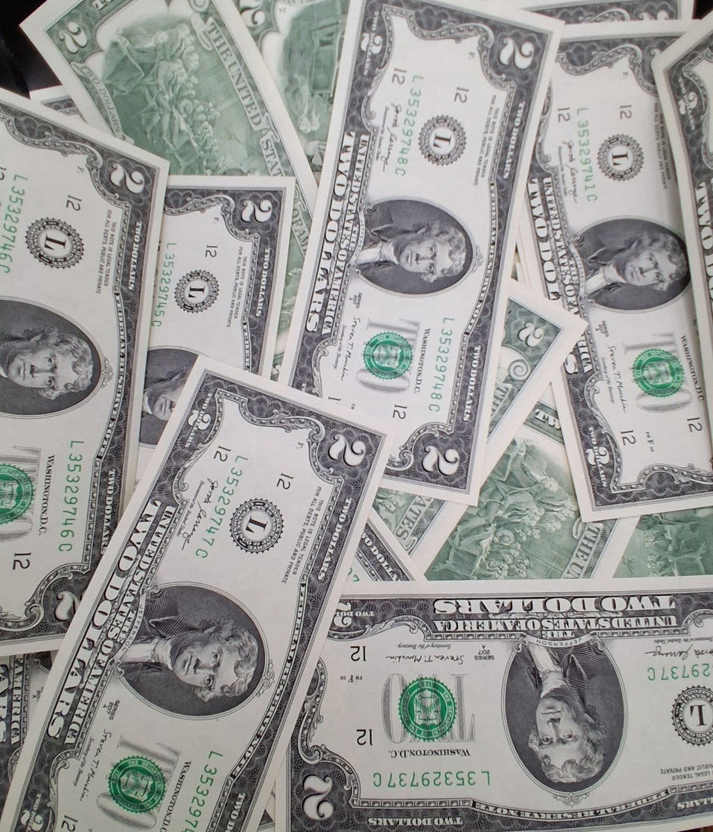 Lot 3 x $2 Bill Two Dollar Bill Uncirculated $6 Total Random Year Genuine Crisp