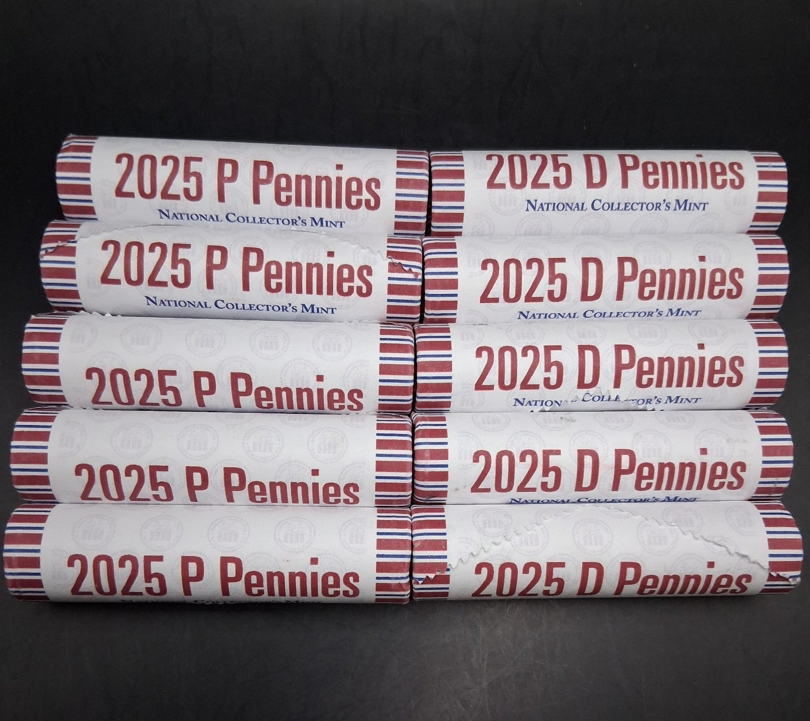 2025-P & D Lincoln Shield Cent Rolls. Lot Of Two, Tube Sealed. SHIPS FREE! 🎁 🎄