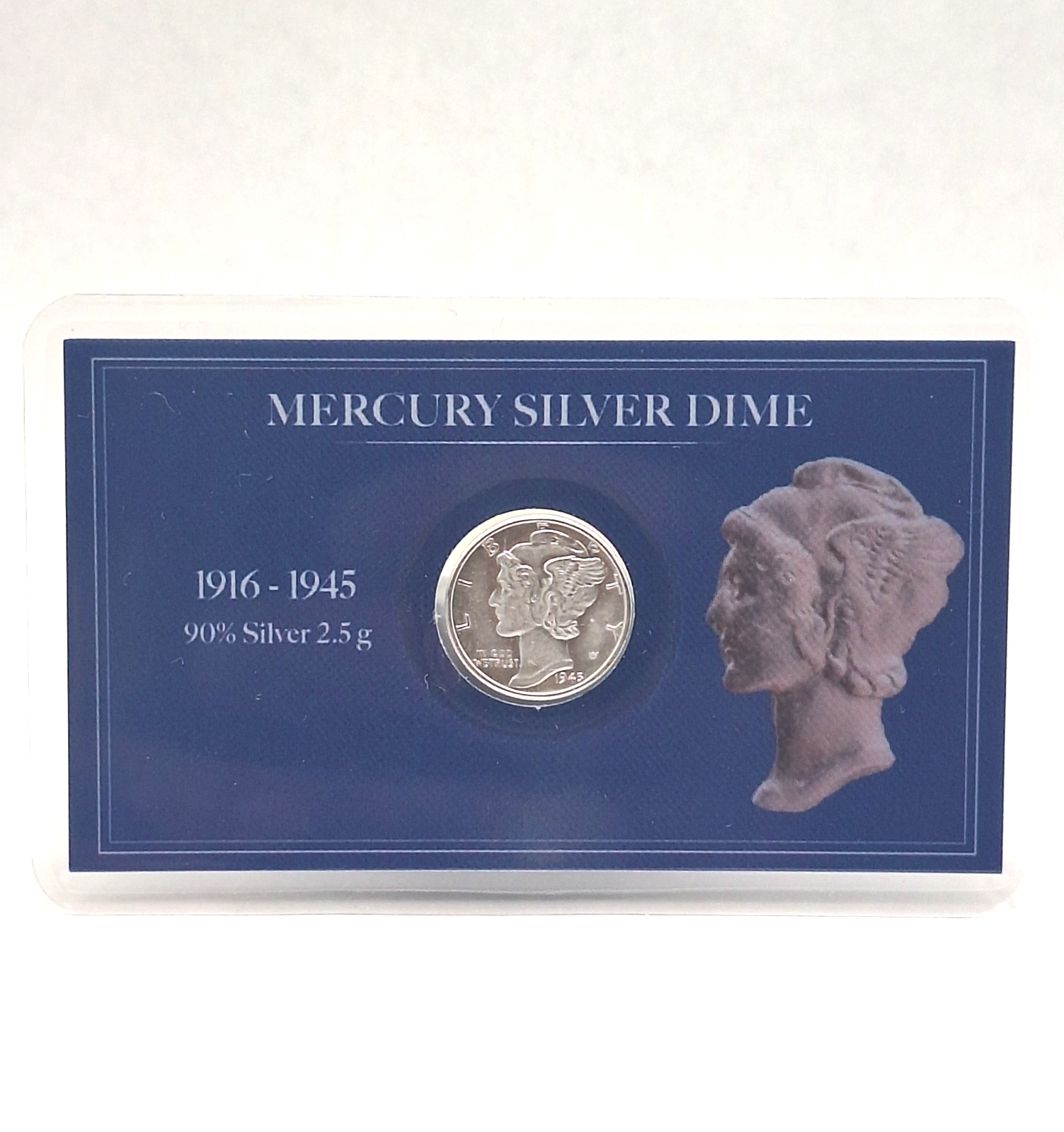 AU/BU Mercury Silver Dime 90% Silver Coin in Premium Collector Display Card