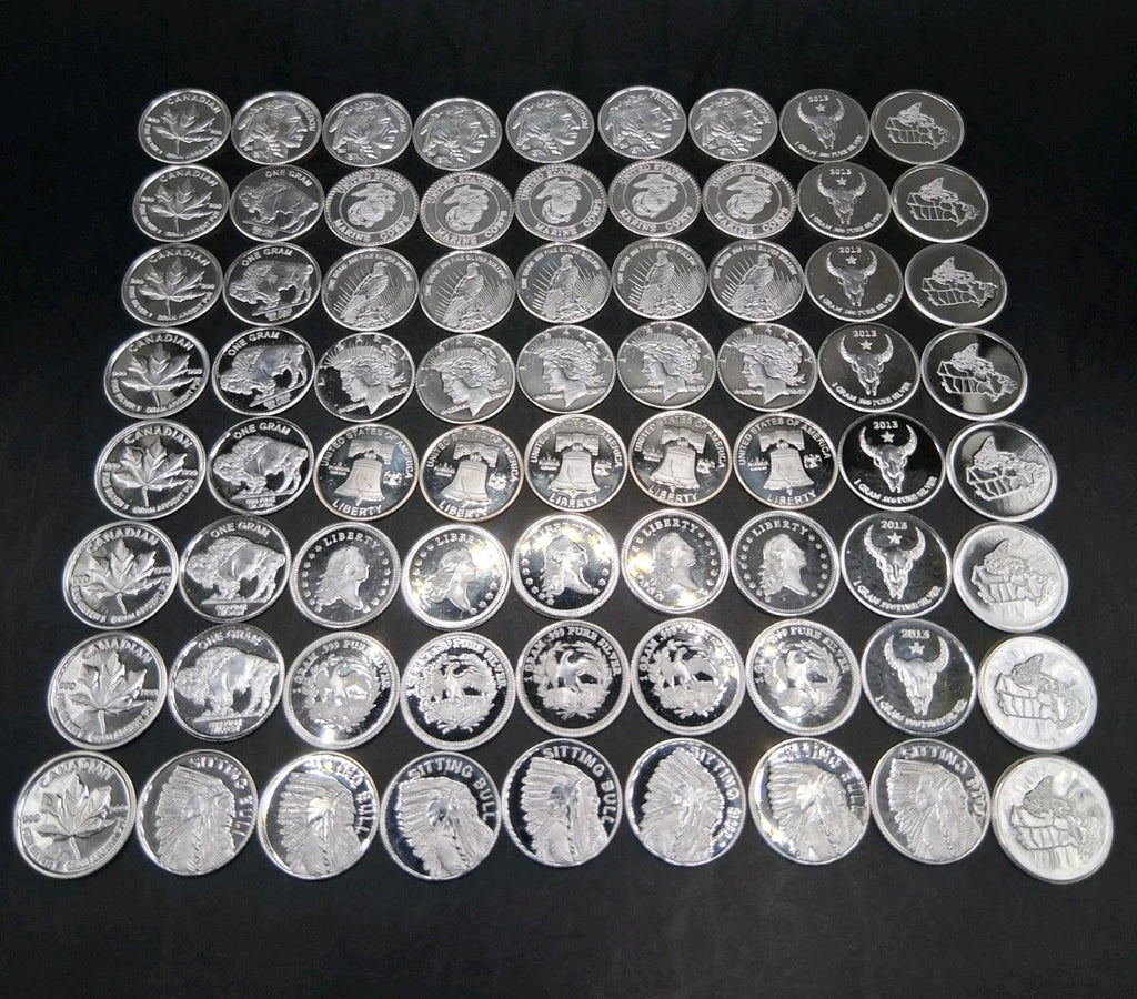 Lot 70 x Pure .999 Fine Silver Rounds Premium New Bullion Estate Coin Designs 🔥
