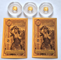 3x Mercury Gold Dime 1/200 oz Pure Gold Round + 2x FREE Idaho Goldback Notes