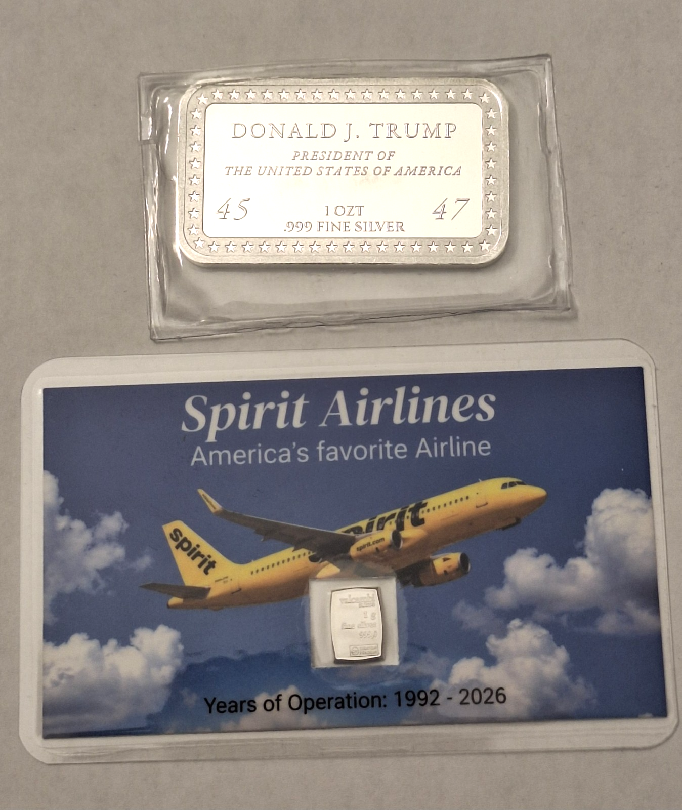 1oz Trump Signature Presidential .999 Silver Bar + BONUS Spirit Silver Card