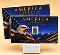 2x - American Bald Eagle CARD w/ Genuine 1g Valcambi Suisse .999 Fine Silver Bar