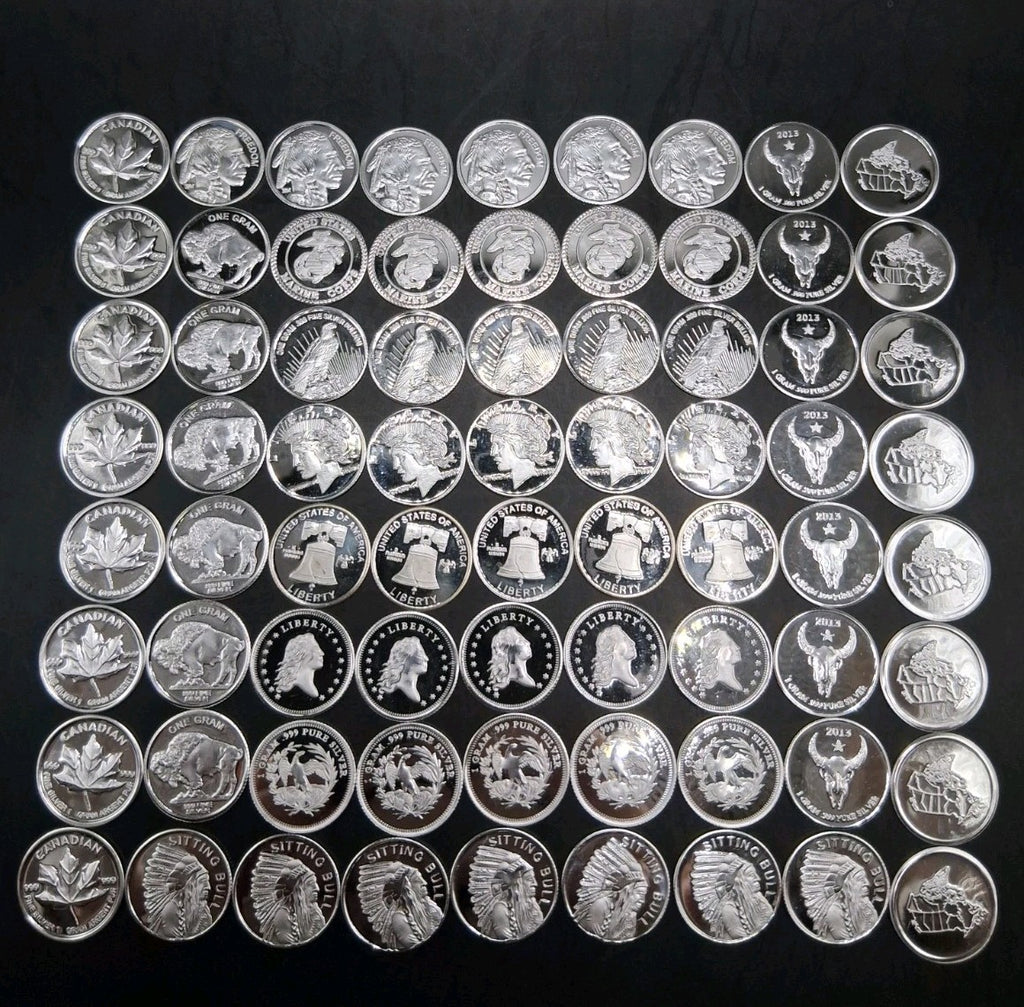 Lot 70 x Pure .999 Fine Silver Rounds Premium New Bullion Estate Coin Designs 🔥