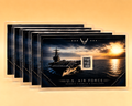 LOT 5 - US Air Force Aircraft Carrier Card w/ 1g Valcambi Suisse .999 Silver Bar
