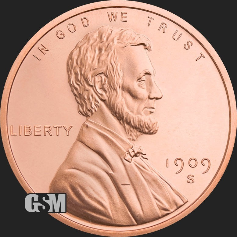 Lot 10 x 1 oz Lincoln Wheat Cent Copper Round