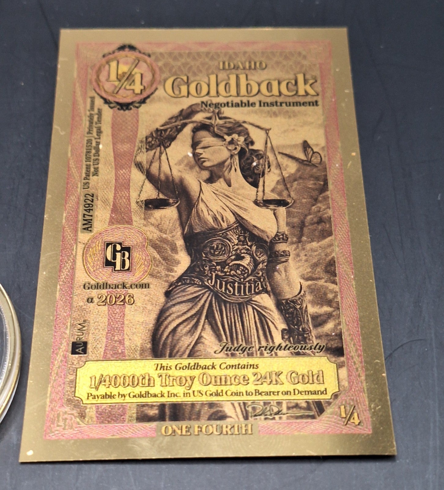 Gold Collection Set Buffalo Gold Coin, Goldback Note & Genuine Gold Flakes