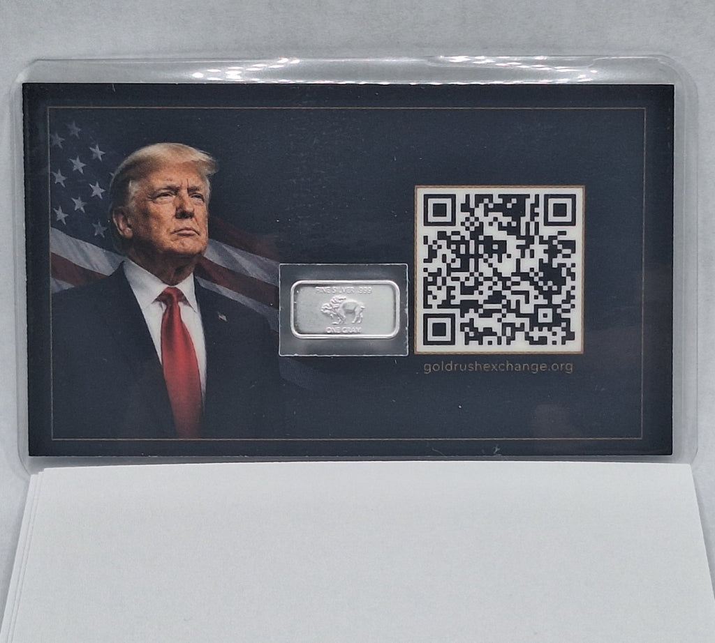 Donald Trump Tribute Card w/ Genuine 1g Buffalo .999 Fine Silver Bar