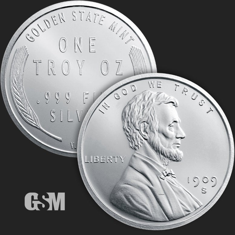 1 oz Lincoln Wheat Cent Silver Round