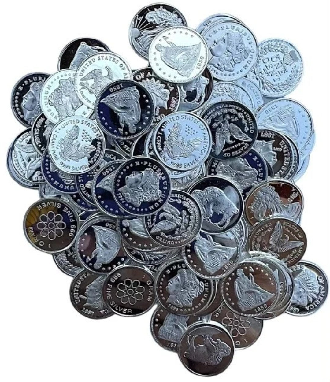 50x PURE .999 Fine Silver Rounds Bullion Estate Lot Amazing Designs