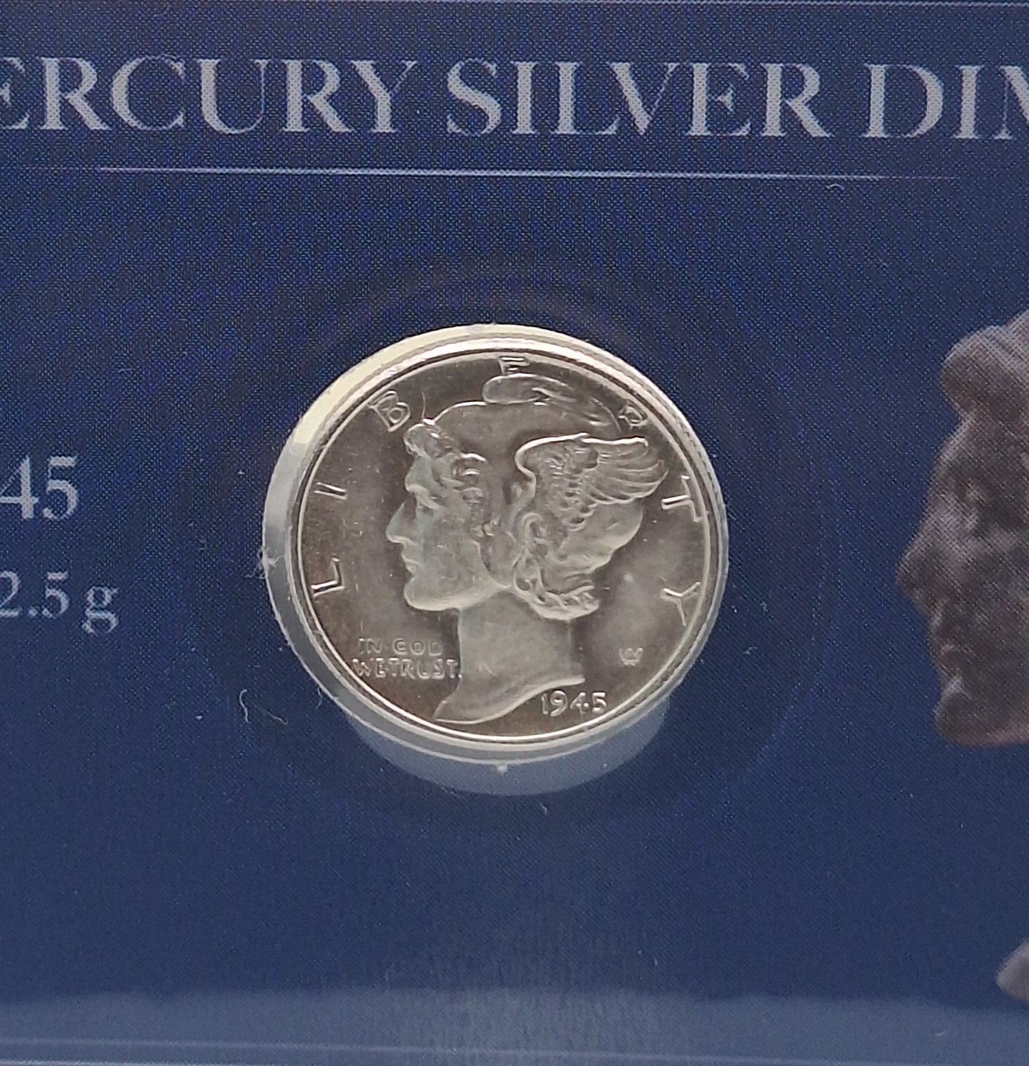 AU/BU Mercury Silver Dime 90% Silver Coin in Premium Collector Display Card