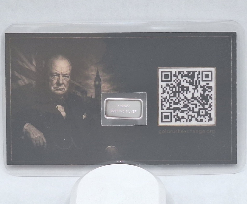 Winston Churchill Tribute Card Protect Our 2nd Amendment 1 Gram .999 Silver Bar