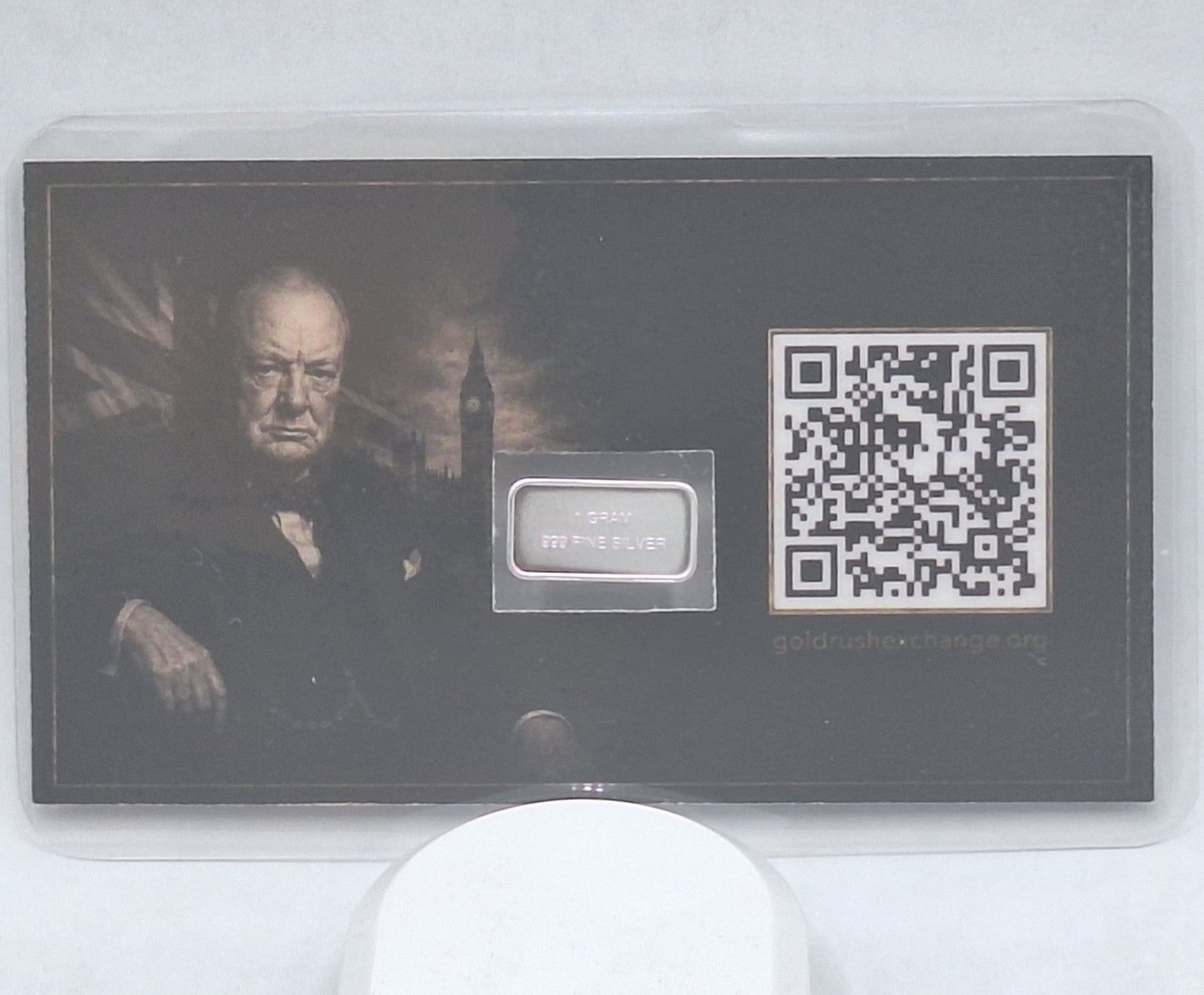 Winston Churchill Tribute Card Protect Our 2nd Amendment 1 Gram .999 Silver Bar