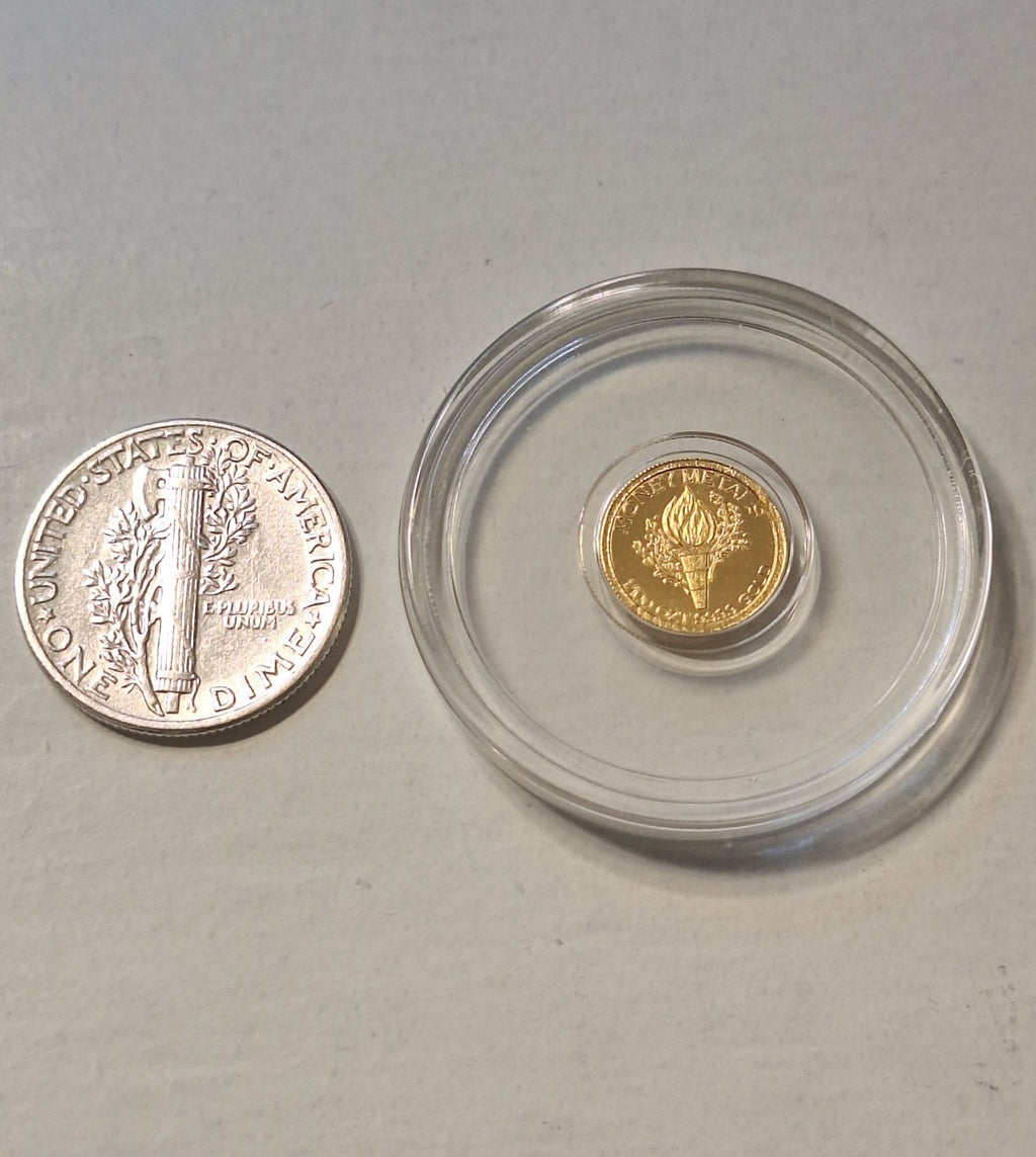 2 Mercury Dimes Gold & Silver GEM BU 90% Silver + 1/100 oz Gold Round!