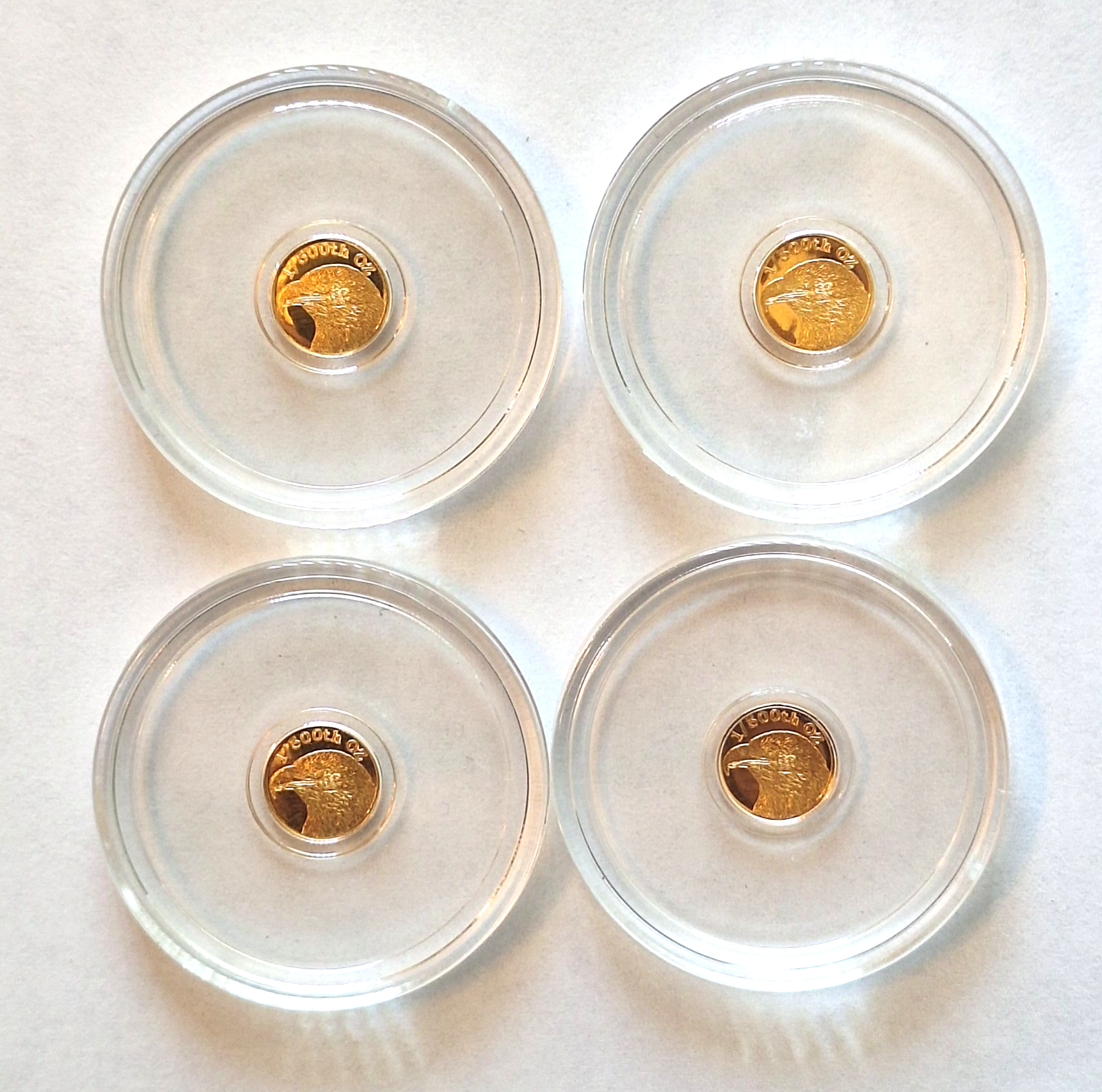 LOT 4x - 1/500 oz .9999 Fine Gold Round American Eagle in Capsule FREE SHIPPING