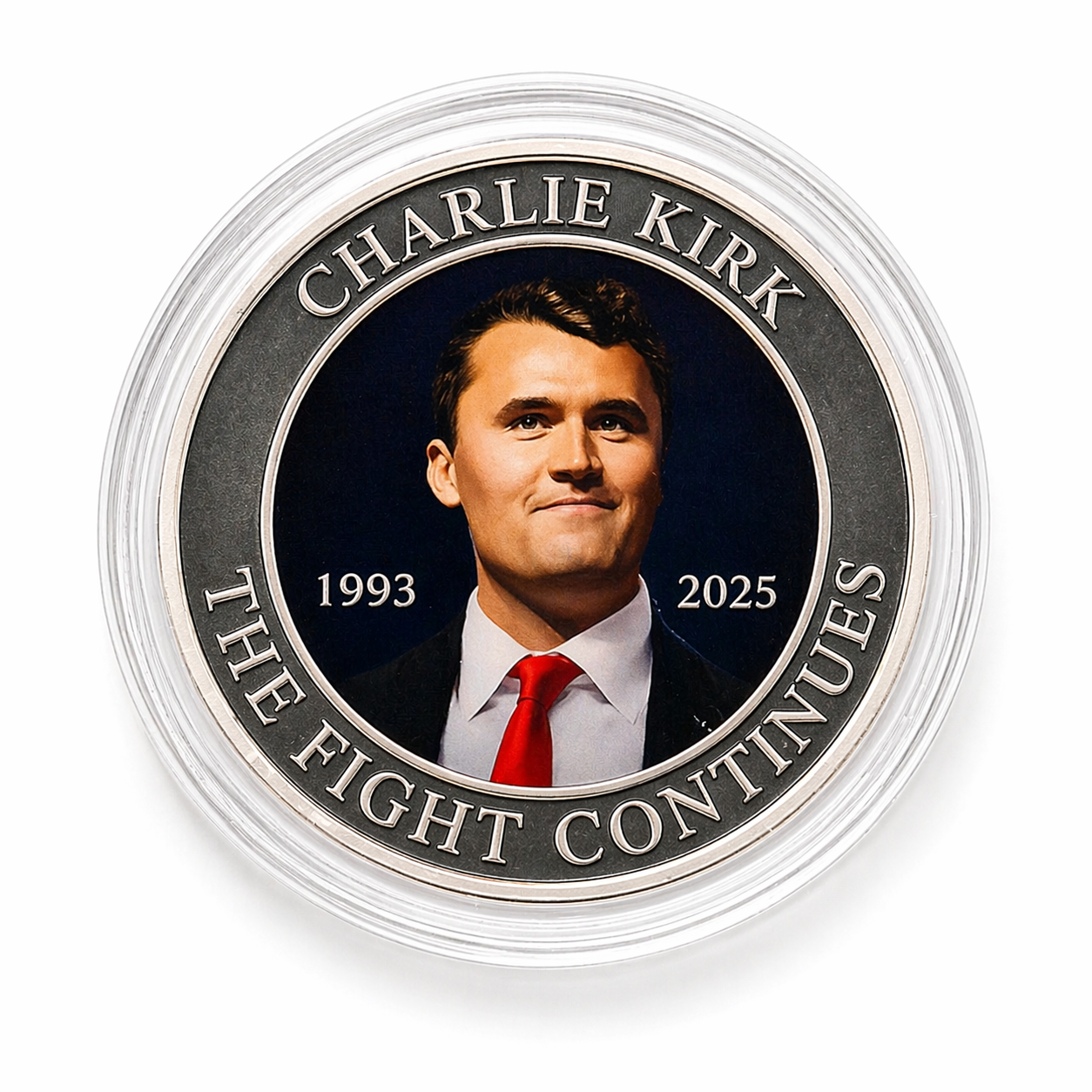 Charlie Kirk Silver Set w/ Display Cases + BONUS Spirit Card 1g Valcambi bar!
