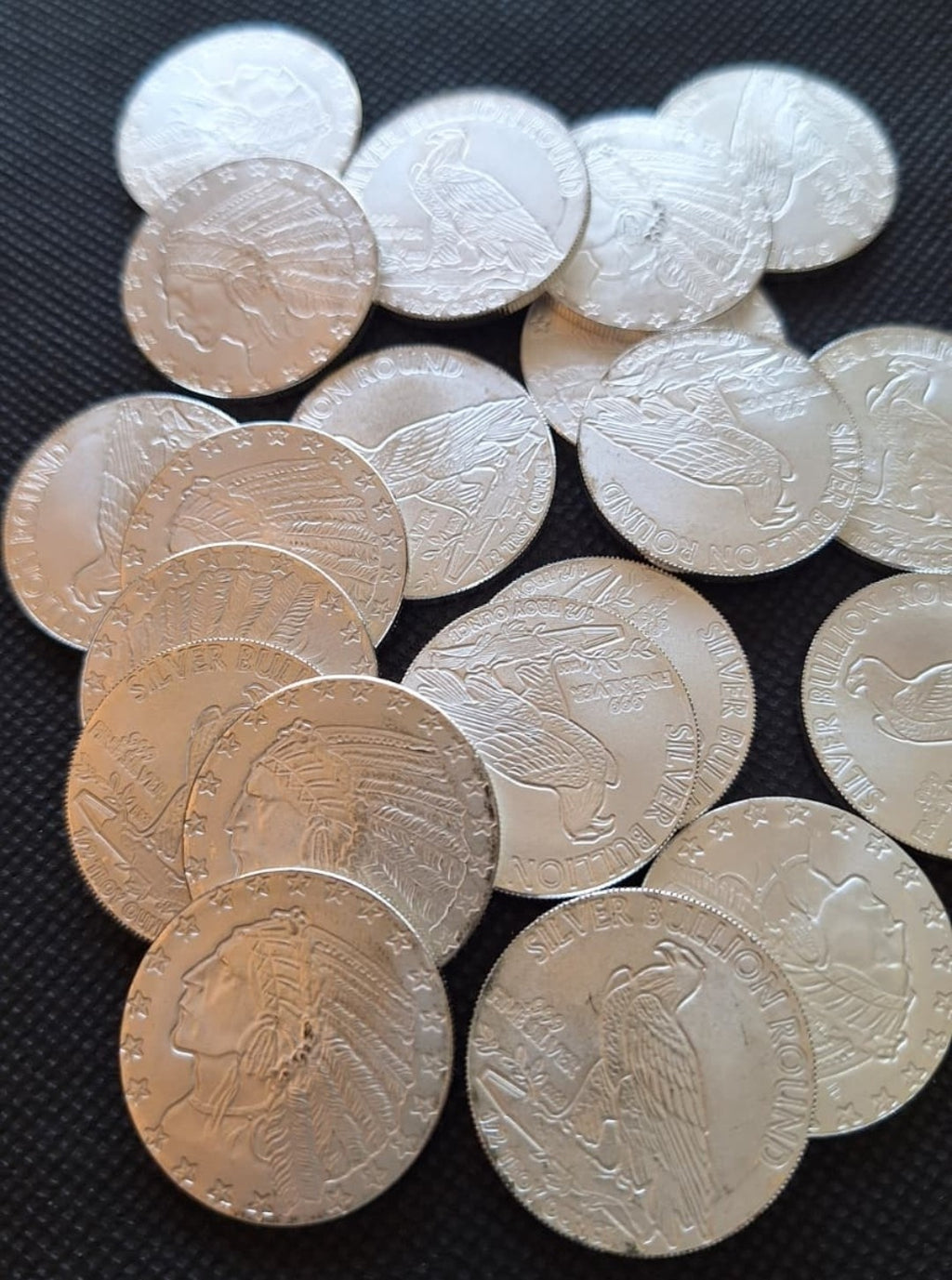 Lot of 10 x 1/2 oz Silver Rounds - .999 Fine - 5 oz Total Silver Indian Buffalo