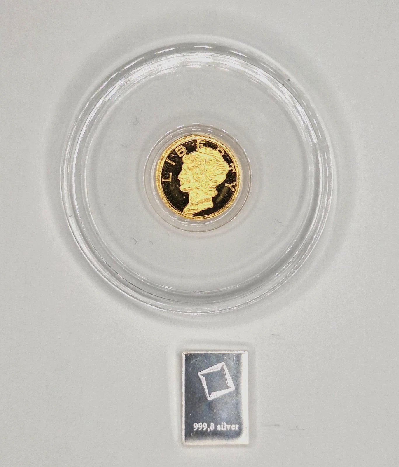 🔥 Mercury Gold Dime 1/200 oz .9999 Gold + FREE Valcambi Silver Bar ✨