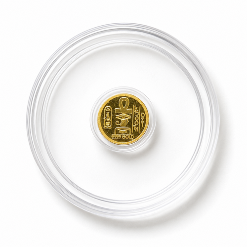1/500 Troy Oz .9999 Fine Gold Egyptian Eye of Ra Round Coin Bullion Handmade