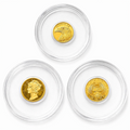 24K .9999 Gold 3 Coin Set – Eagle Flag / Mercury / Scarab Bullion Rounds