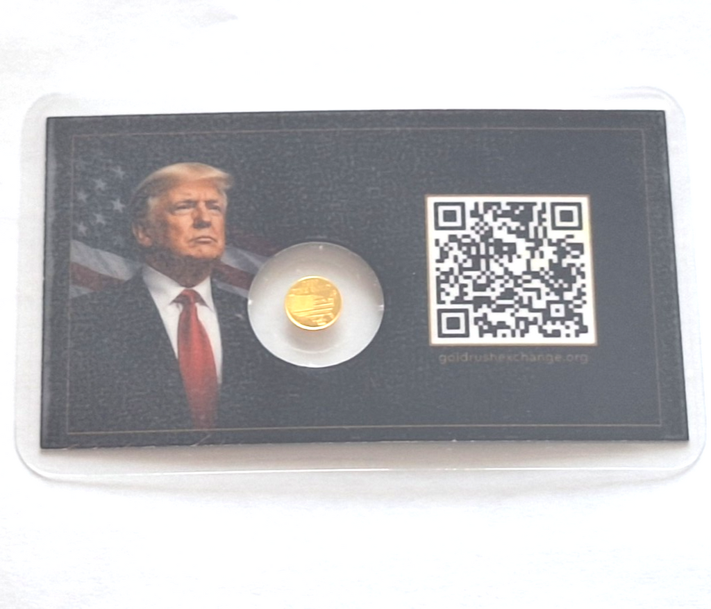 Donald Trump Tribute Card w/ 1/500 oz .9999 Fine Gold Eagle Round Free Ship