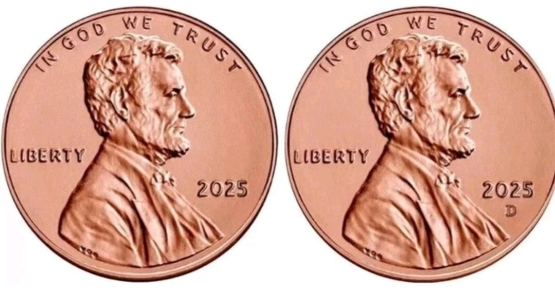 2025 P&D Lincoln Shield Cents. BU ,Uncirculated Pennies, 2 Coin Set