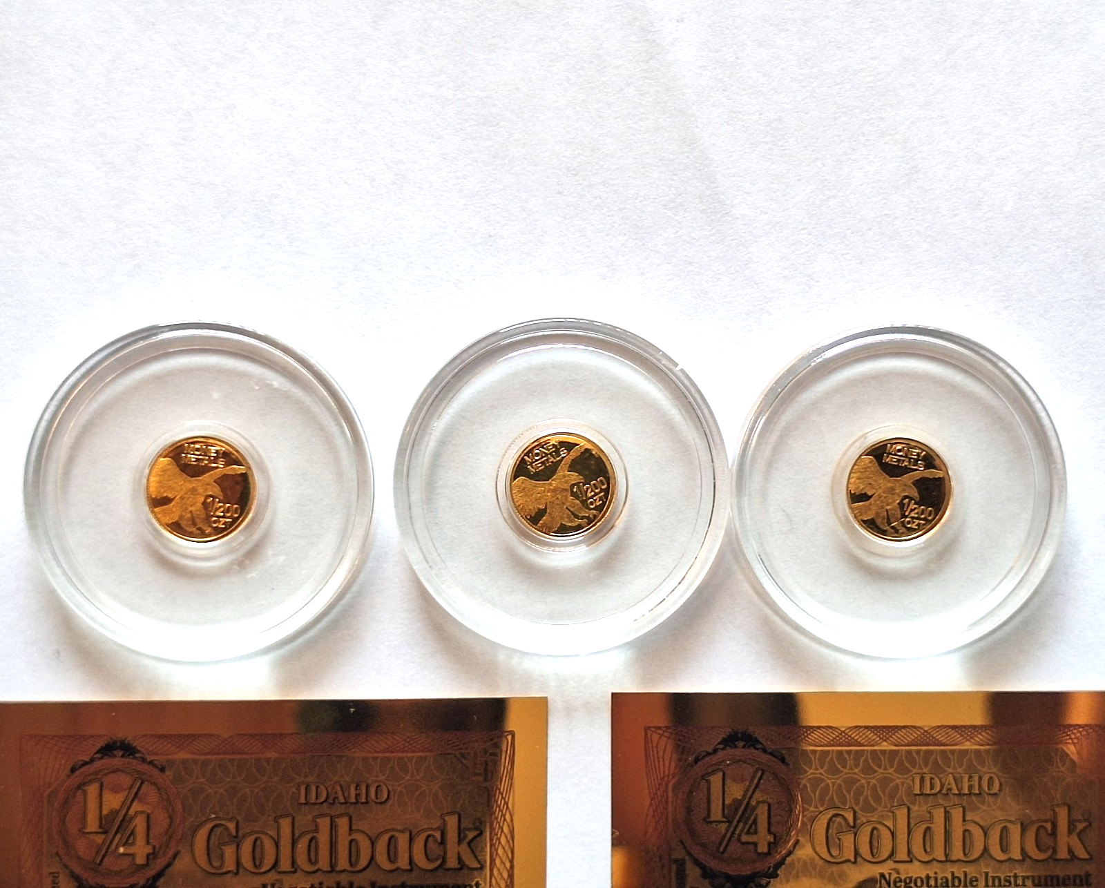 3x 24k Pure Gold Lady Liberty Coins .9999 Rounds + 2 FREE Idaho Goldbacks 24k