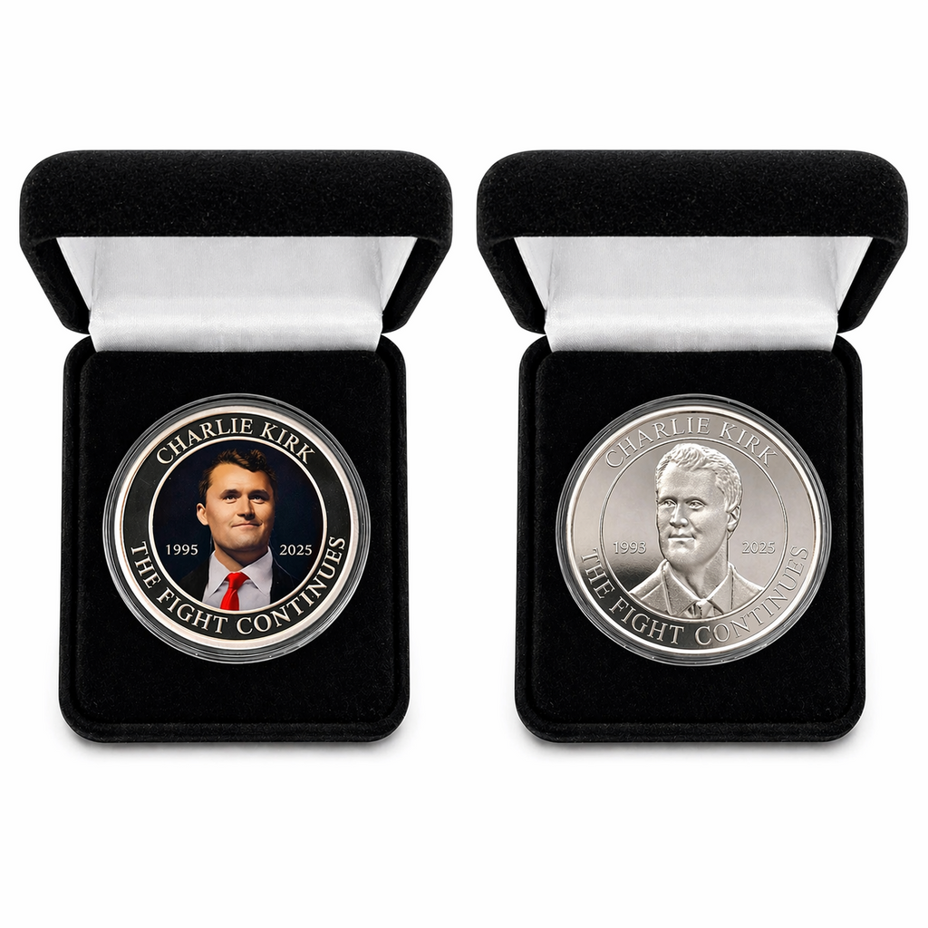 Charlie Kirk 1oz .999 Silver Coin Set Colorized + TPUSA w/Display Cases