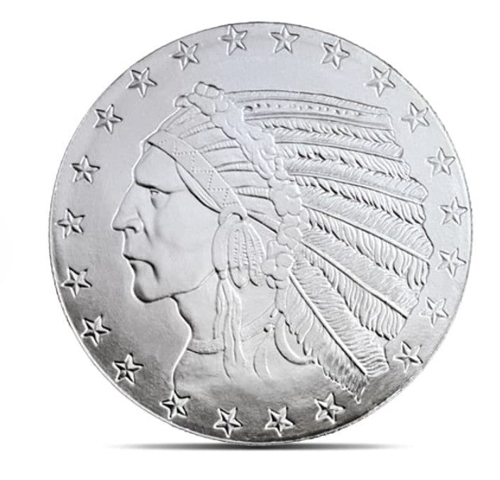 Tube of 20 – 2025 1/2 oz .999 Fine Silver Indian Head Eagle Bullion Coins