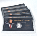 Set of 5 - Donald J Trump Tribute Cards w/ 1g .999 Silver Walking Liberty Round