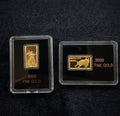 Lot 2 Gold Bar Set America .9999 Fine  Lady Liberty Gaudens BULLion Bar 1/50oz
