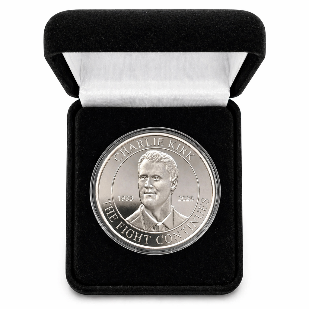 1oz .999 Silver TPUSA Charlie Kirk Coin w/ Case + 3 BONUS Idaho Goldbacks!