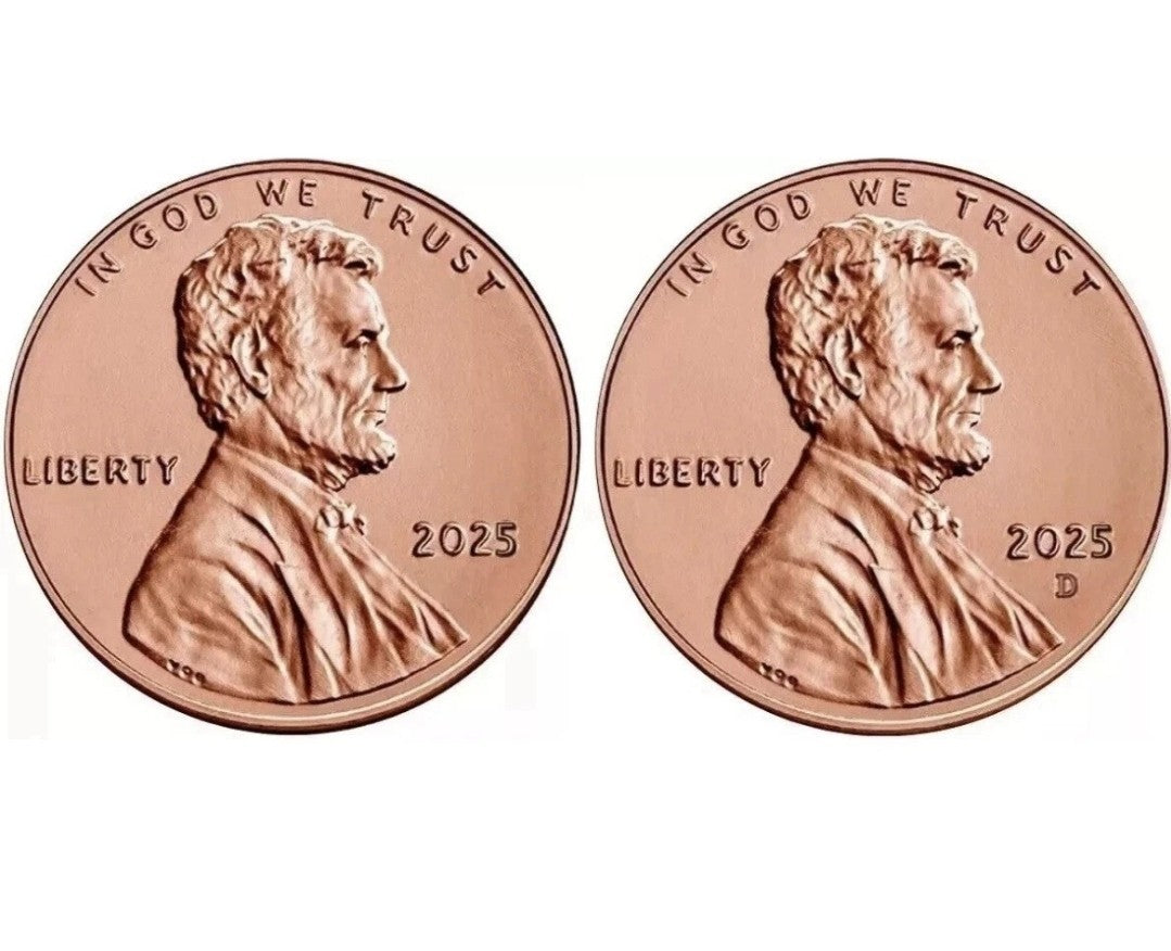 🎄🎁 2025 D LINCOLN MEMORIAL UNCIRCULATED PENNY FROM ORIGINAL BANK WRAPPED ROLLS