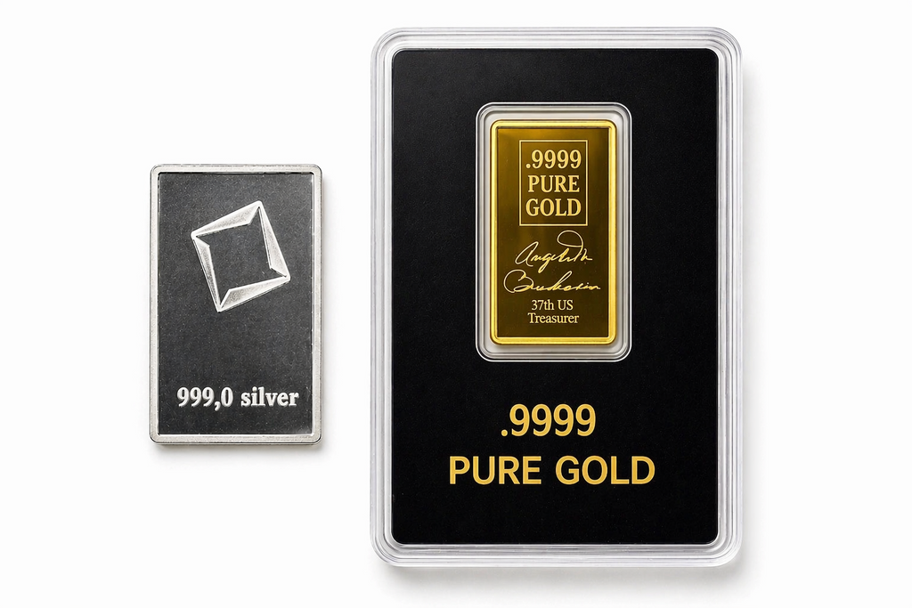 🇺🇸 2025 St. Gaudens Miss Liberty .9999 Gold Bar + FREE Valcambi Silver Bar✨