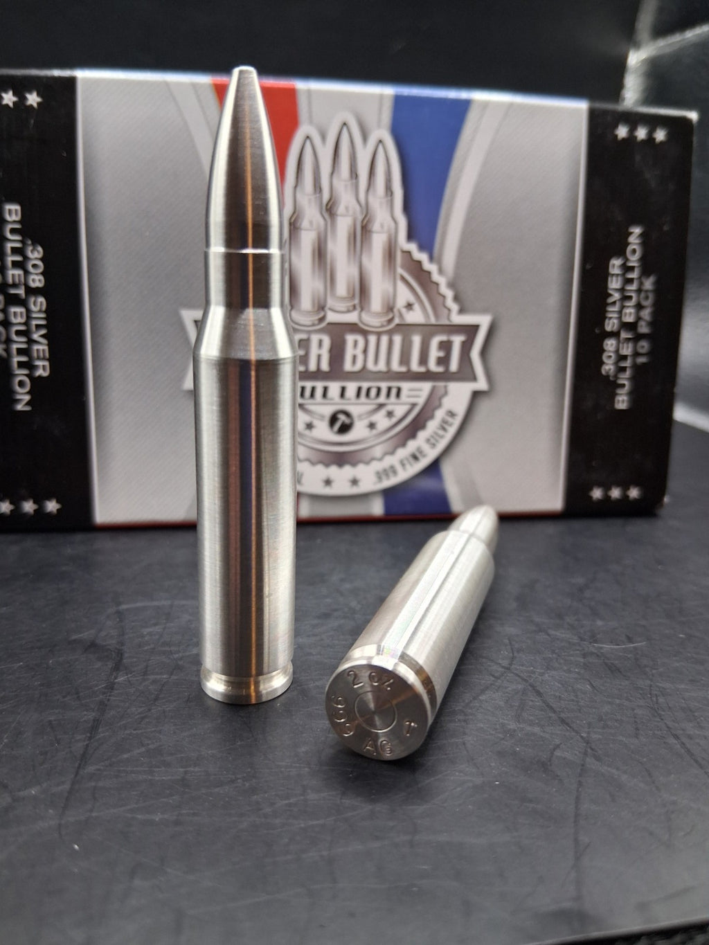 Lot 2 x 2 oz .999 Fine Silver Bullet Bullion .308 Caliber 4oz Total