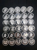 Lot 30 Pure .999 Fine Silver Rounds Premium New Bullion Estate Lot Coin Designs