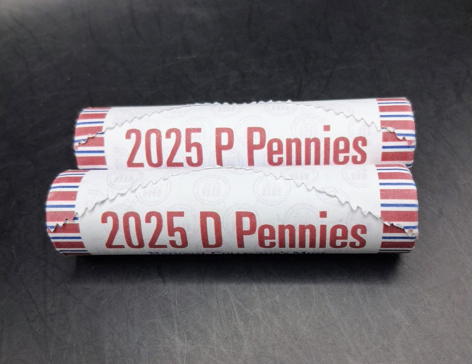 2025-P & D Lincoln Shield Cent Rolls. Lot Of Two, Tube Sealed. SHIPS FREE! BU