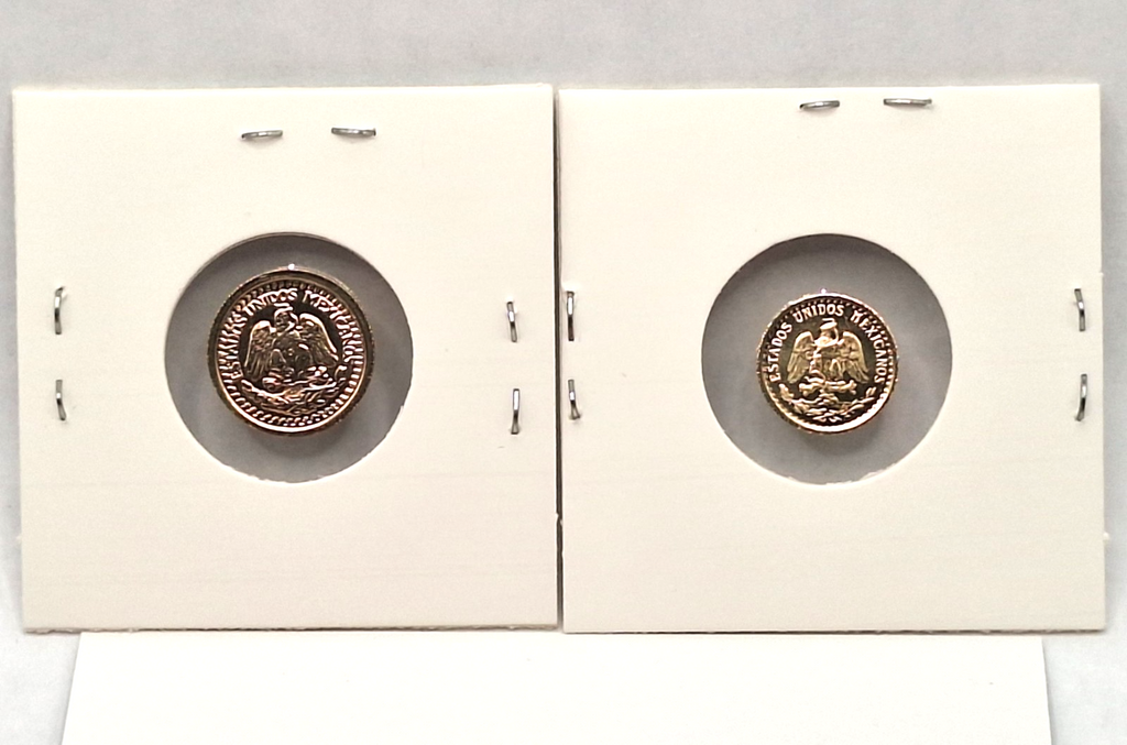 14K Gold 2 Pesos & 2.5 Pesos Coin Set Privately Minted in Protective Holders