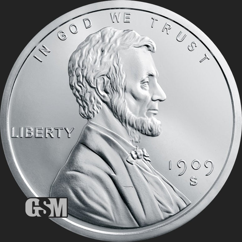 2 oz Lincoln Wheat Cent Silver Round
