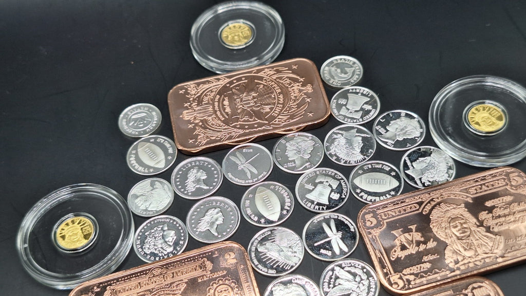 Gold Silver Copper Bullion Lot Mixed .999 Bars Rounds Stacker Collection