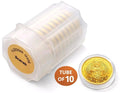 TUBE of 10 - 1/200 oz .999 Pure Gold Egyptian Scarab Round 24K Fine Bullion Lot